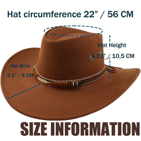 5385 Cowboy Hat For Women Men With Wide Brim Western Set Red Bandana main image 5